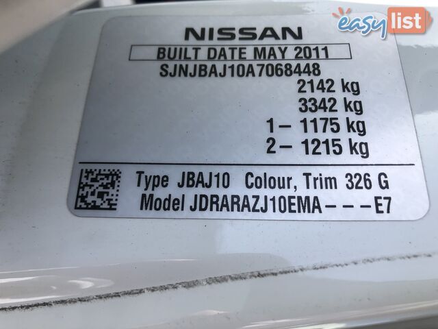 2011 NISSAN DUALIS +2 ST (4x2) J10 SERIES II 4D WAGON