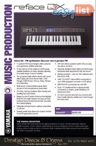 Yamaha reface DX FM synthesizer