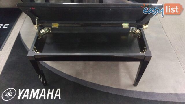 Yamaha No7PE Duet Piano Bench With Storage Polished Ebony (Black)