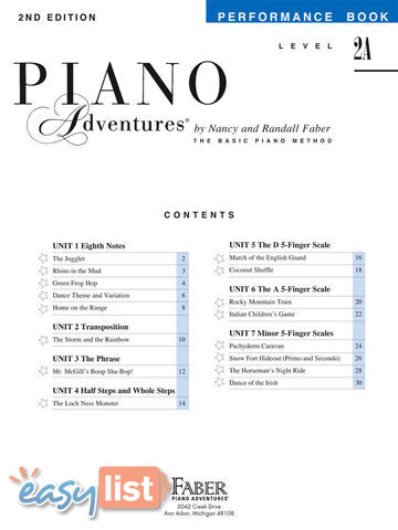 Piano Adventures Level 2A - Performance Book