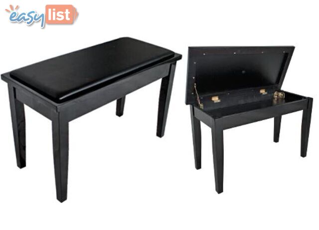 Piano Bench / ~ Polished Ebony Piano stool. 
