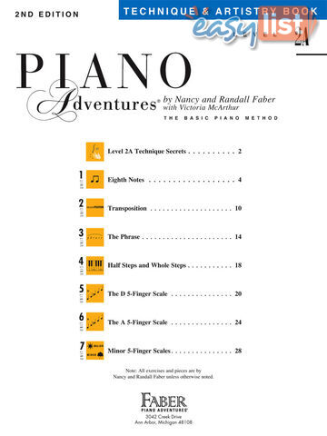 Piano Adventures Level 2A - Technique & Artistry Book