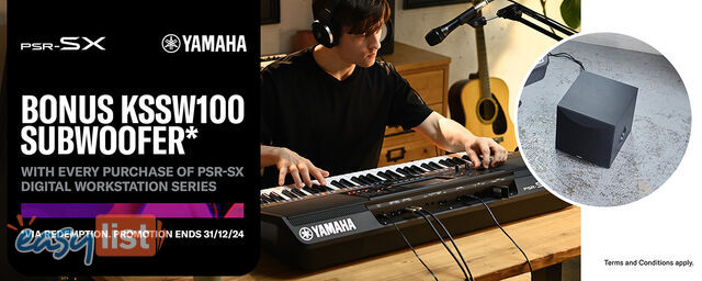 A bonus Offer from Yamaha on every purchase of a PSR SX digital workstation.  KSSW100 subwoofer 