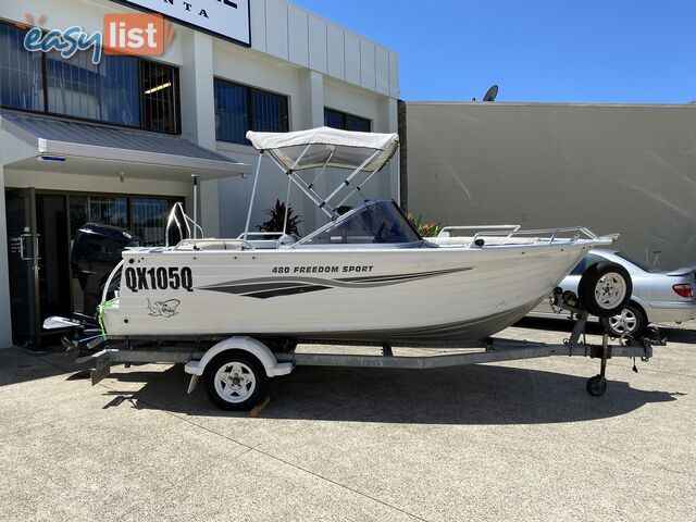 2007 Quintrex 480 Freedom Sport  with 75hp Mercury outboard on Fully Galvanized braked trailer