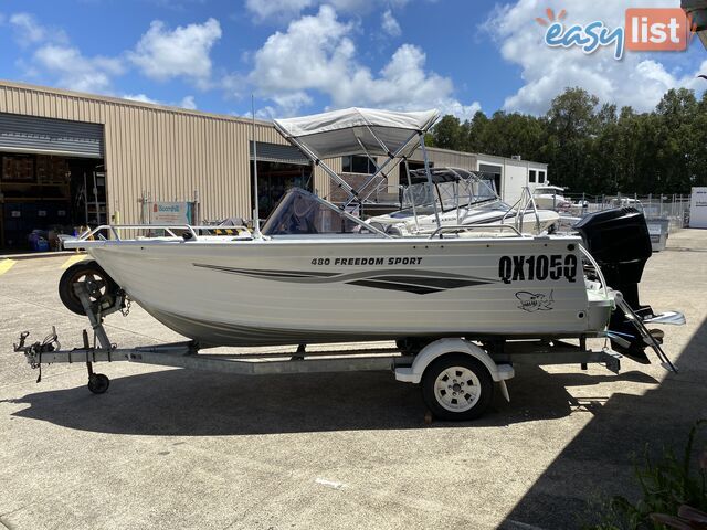 2007 Quintrex 480 Freedom Sport  with 75hp Mercury outboard on Fully Galvanized braked trailer