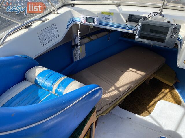5m Seafarer cuddy cabin powered by 60hp Honda fuel injected four stroke  