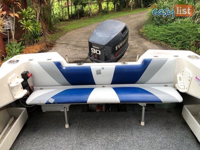 1996 Seafearer powered by Evinrude on trailer 