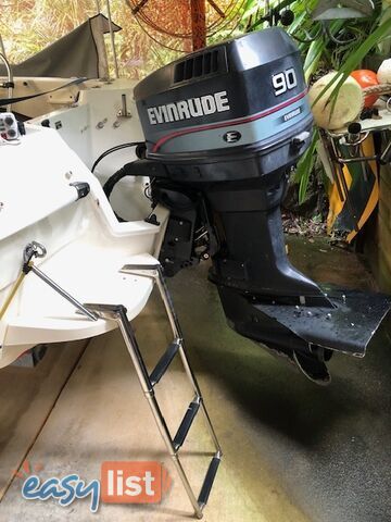 1996 Seafearer powered by Evinrude on trailer 