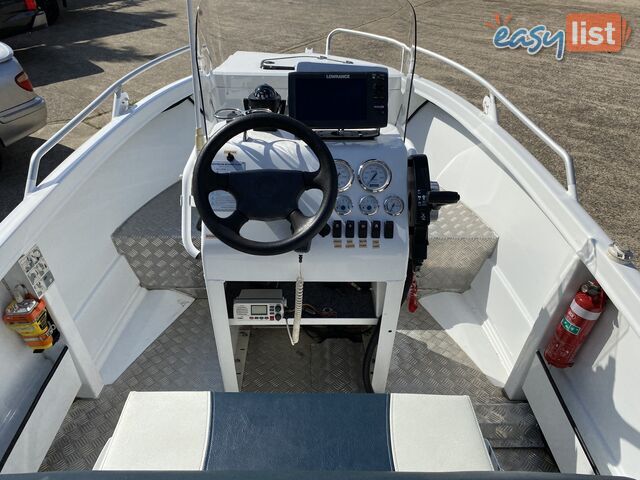 2015 Morningstar Bayfisher 498 with 60hp Honda on Galvanized Dunbier trailer