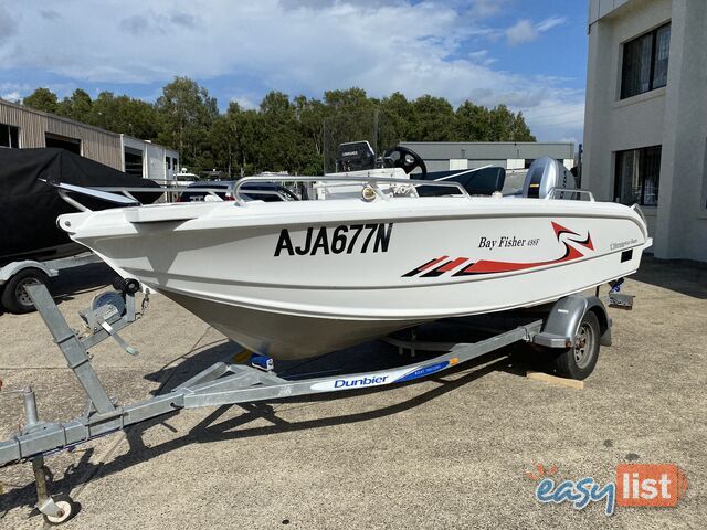 2015 Morningstar Bayfisher 498 with 60hp Honda on Galvanized Dunbier trailer