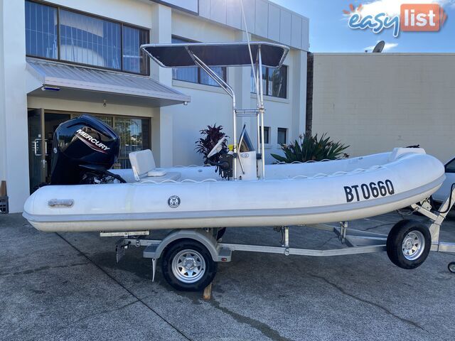 2010 Silver Marine Captain 480b RIB powered by 75hp Mercury on fully Galvanized trailer 