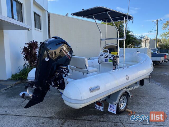 2010 Silver Marine Captain 480b RIB powered by 75hp Mercury on fully Galvanized trailer 