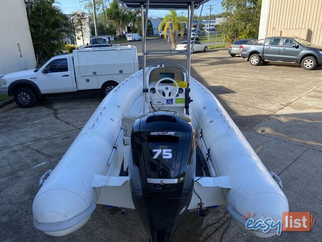 2010 Silver Marine Captain 480b RIB powered by 75hp Mercury on fully Galvanized trailer 