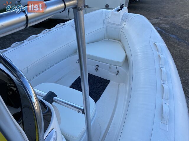 2010 Silver Marine Captain 480b RIB powered by 75hp Mercury on fully Galvanized trailer 