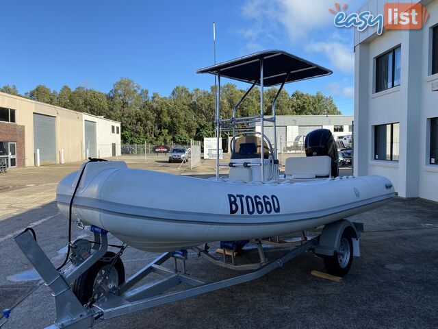 2010 Silver Marine Captain 480b RIB powered by 75hp Mercury on fully Galvanized trailer 