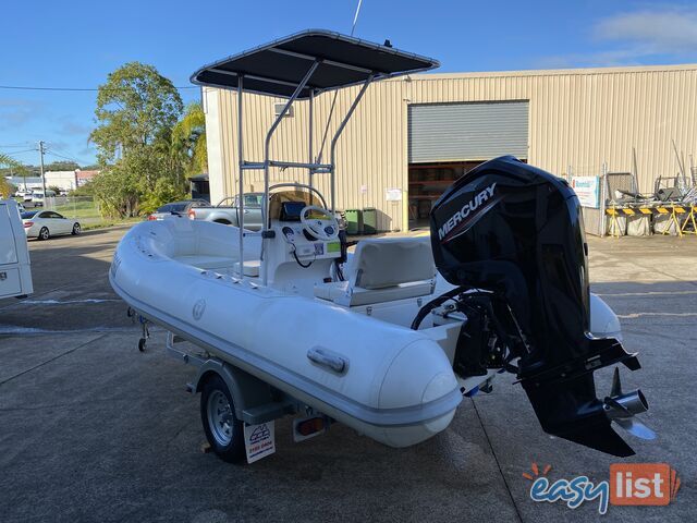 2010 Silver Marine Captain 480b RIB powered by 75hp Mercury on fully Galvanized trailer 