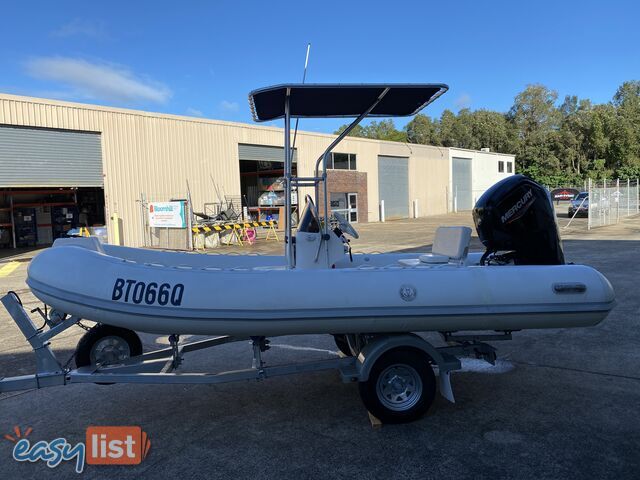 2010 Silver Marine Captain 480b RIB powered by 75hp Mercury on fully Galvanized trailer 