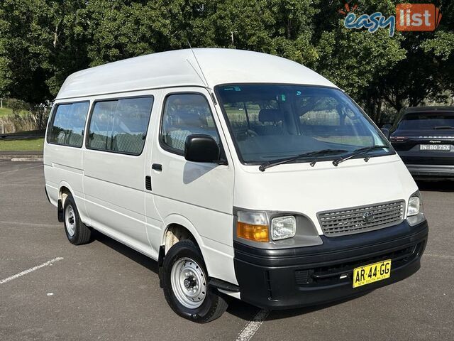 2002 Toyota Hiace LH184R COMMUTER 3.0 Litre Diesel 14 Seater People Mover 5 Speed Manual 2002 Toyota Hiace LH184R COMMUTER 3.0 Litre Diesel 14 Seater People Mover 5 Speed Manual