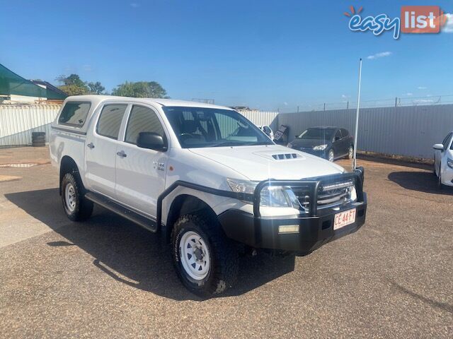 2012 Toyota Hilux SR 4x4 Dual Cab Ute Manual, White, Turbo Diesel