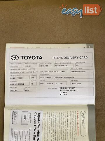 2023 Toyota Hilux Ex Cab SR 4x2 Turbo Diesel, Highrider Ute Automatic