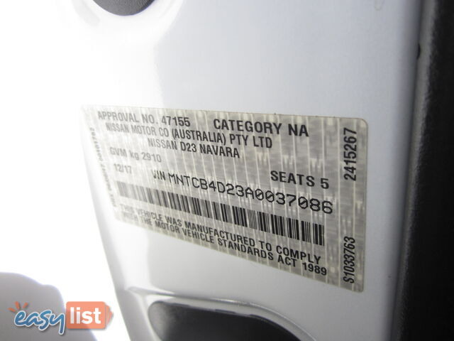2017 Nissan Navara D23 SERIES 3 ST  DUAL CAB UTE Manual 4X4